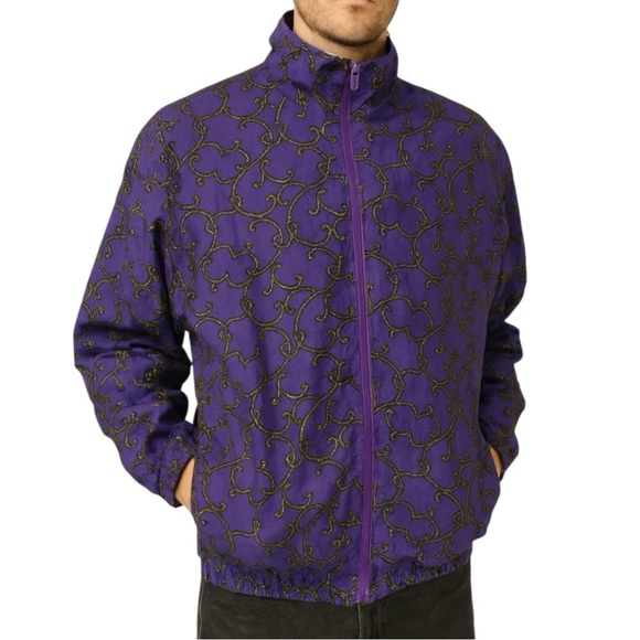 Vtg 90's USA Olympics Licensed Windbreaker Purple Gold Print JC Penney Unisex L - Picture 12 of 13